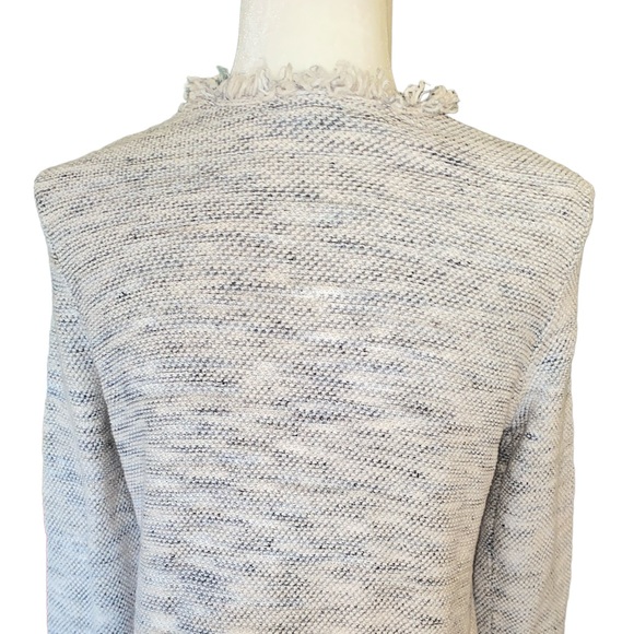 Joie Phillsa Fringe Open Front Cardigan in Smoky Mulit - M - Picture 8 of 13